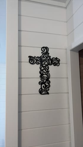 Customer photo review of Koru Cross Wall Art
