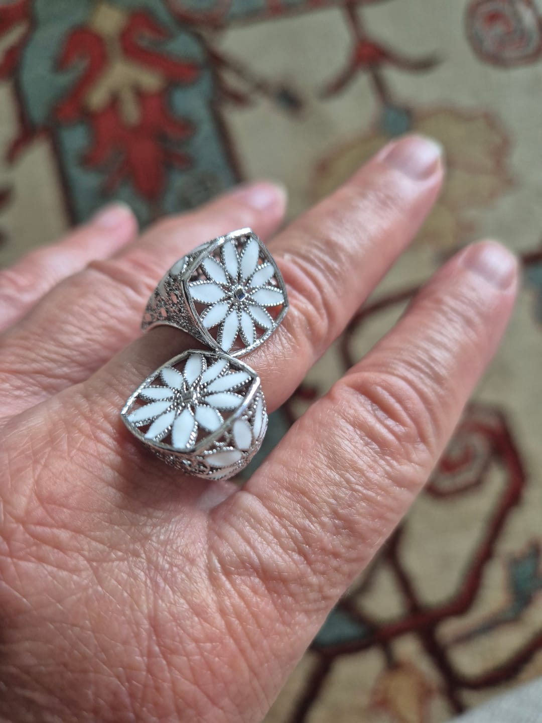 Customer photo review of ANELLO MARGHERITA GRANDE REGOLABILE FILIGRANA ARGENTO 925