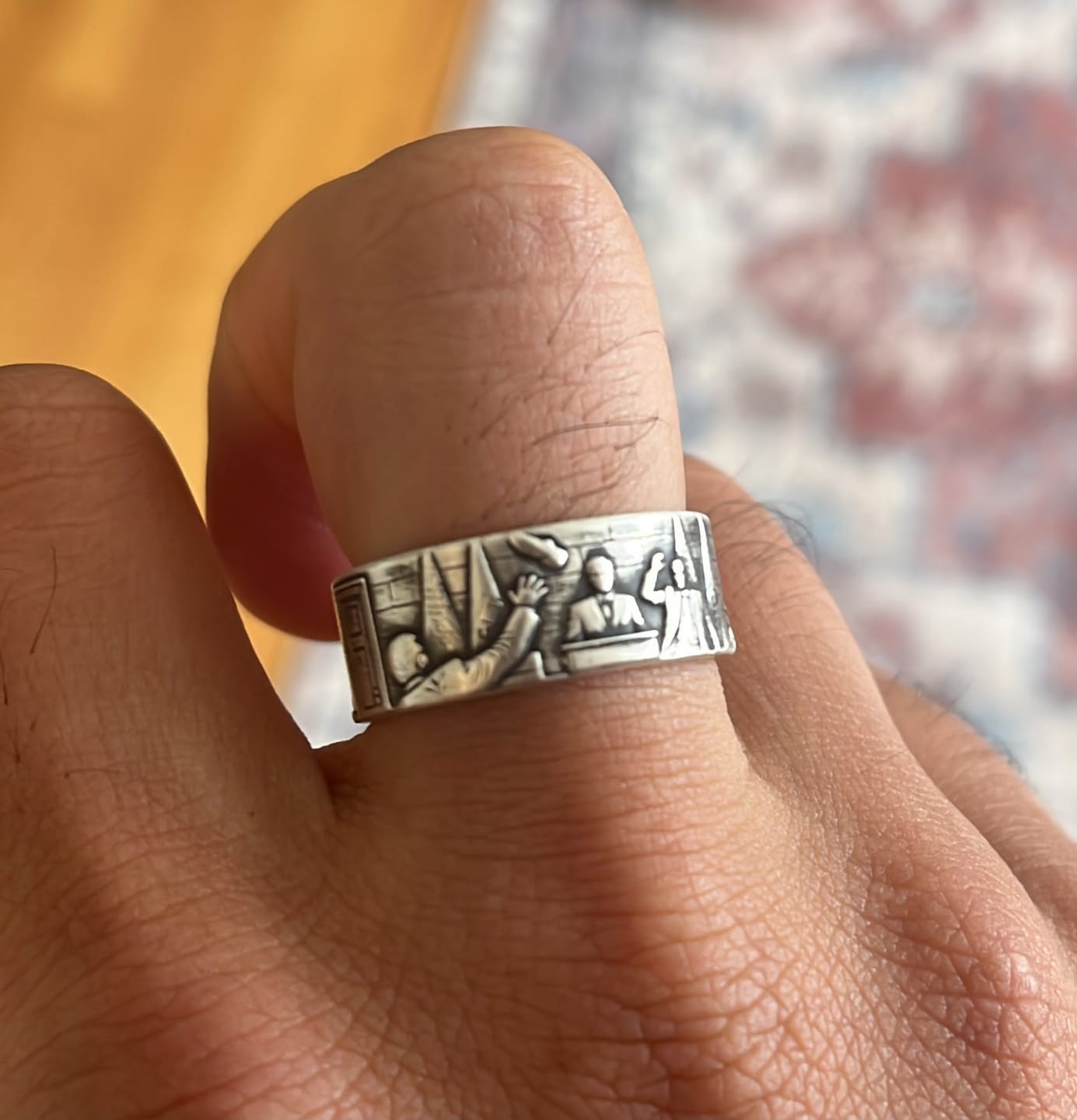 Customer photo review of "Farewell Kiss" Ring - Half Width - 925. or Stainless steel 18K GOLD PLATED