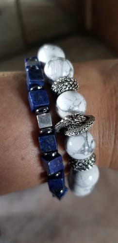Customer photo review of White Howlite "Founder's Dragon" Pixiu