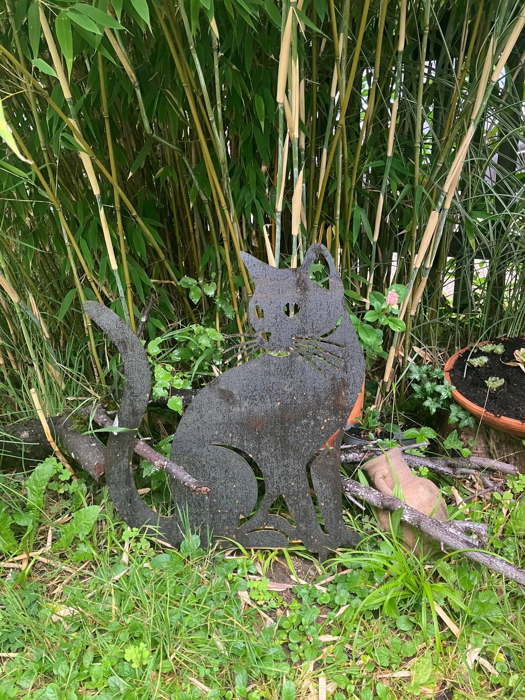 Customer photo review of Gartenstecker Katze sitzend