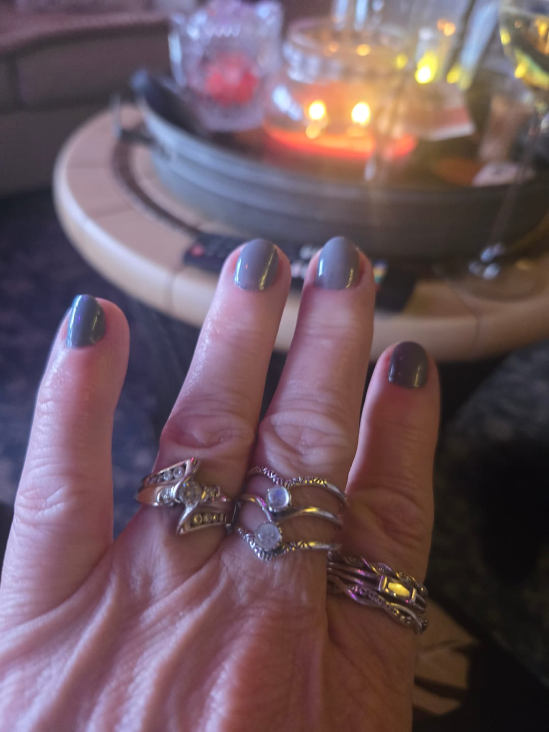 Customer photo review of Triple Chevron Boho Ring with Moonstone Sterling Silver