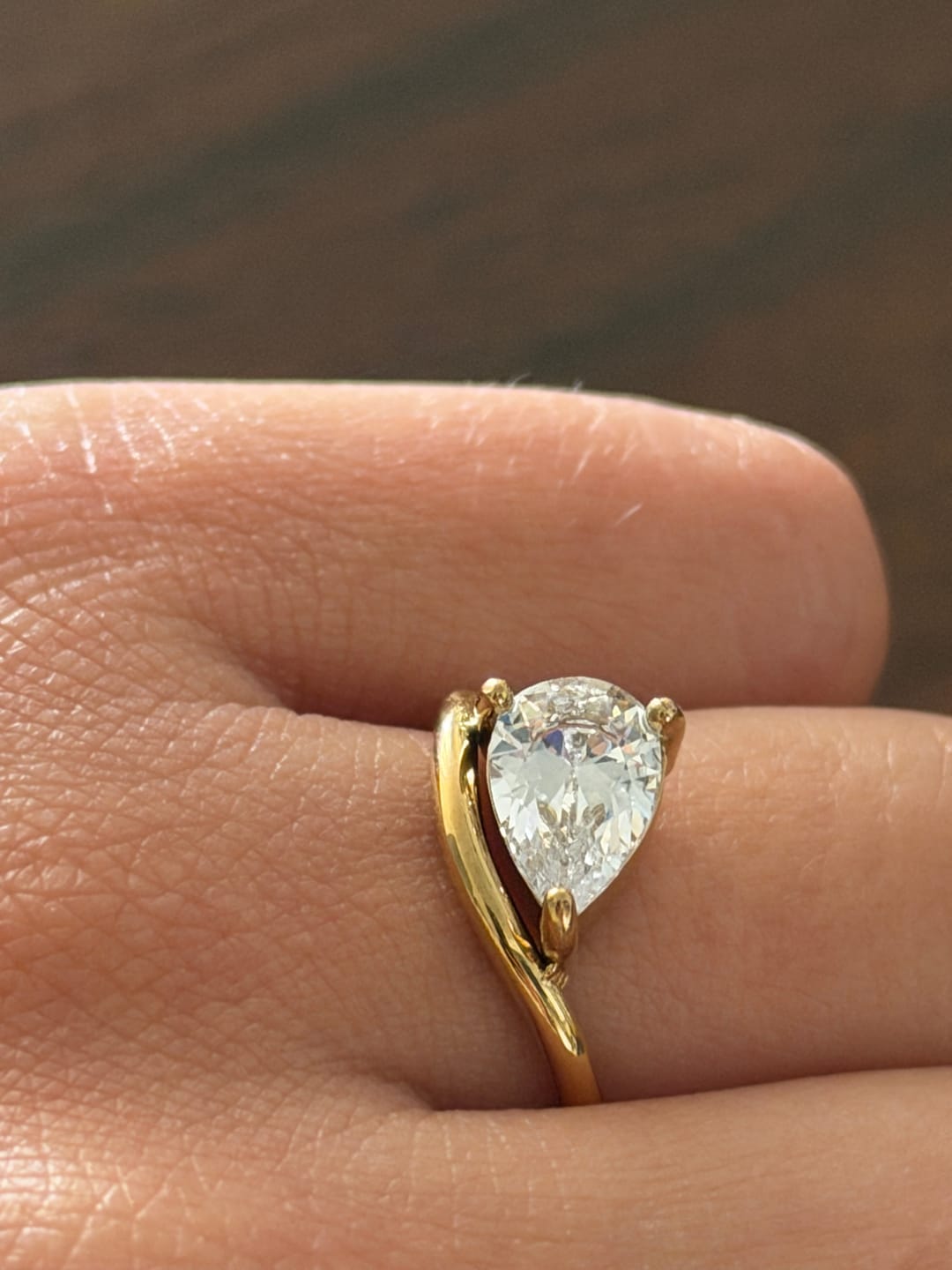 Customer photo review of Pear Promise Ring