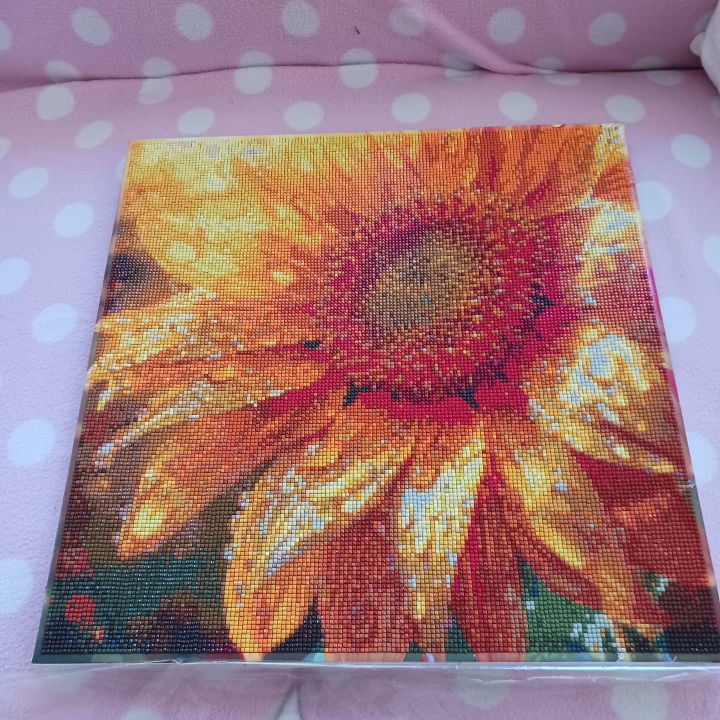 Customer photo review of Sunflower in Light - Time Limited Exclusive Diamond Painting Kit