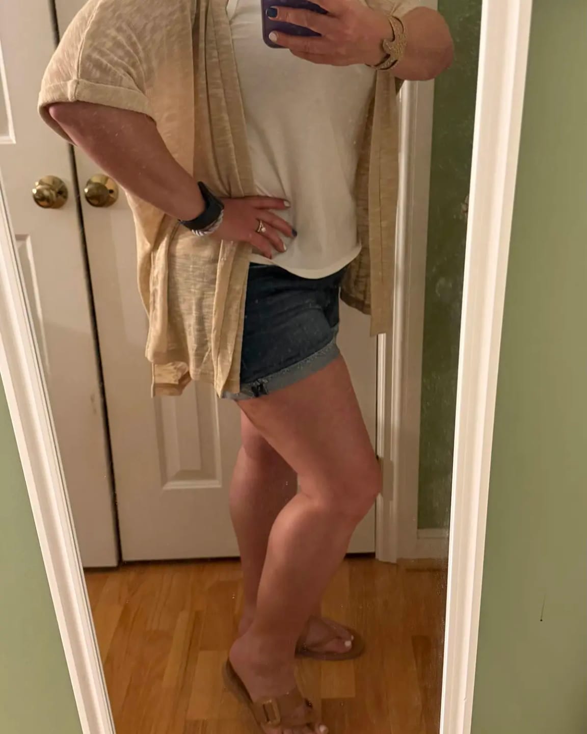 Customer photo review of Short-sleeved casual solid coat