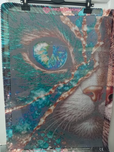 Customer photo review of 5D Diamond Painting – Cosmic Emerald Cat