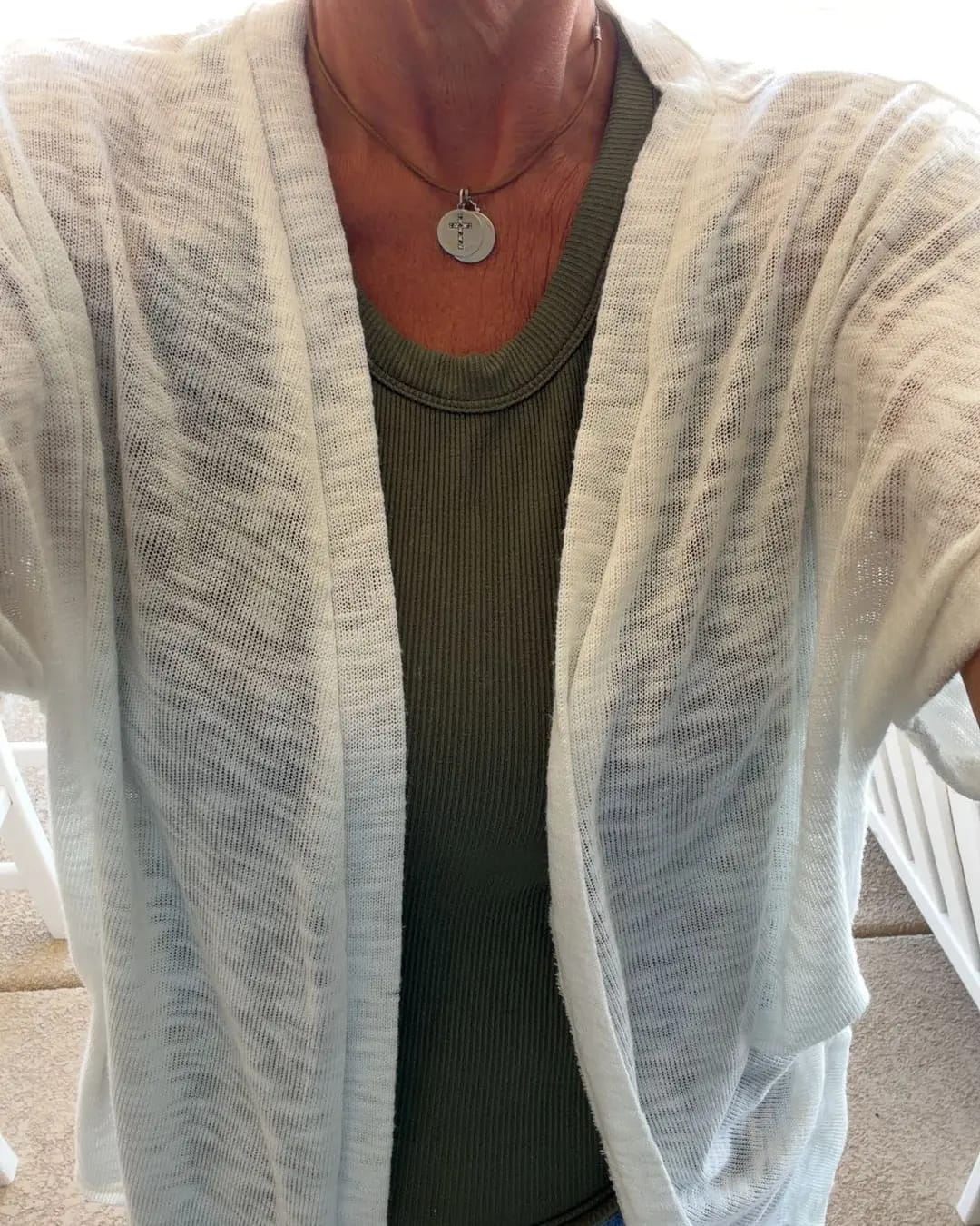 Customer photo review of Short-sleeved casual solid coat