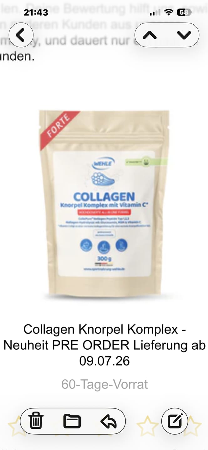 Customer photo review of Collagen Knorpel Komplex - Neuheit