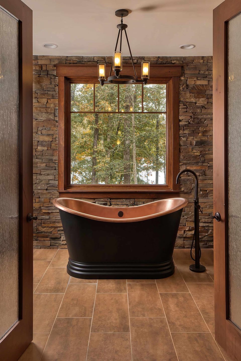 Customer photo review of Elite Double‑Slipper Darken Patina Handcrafted Freestanding Copper Bathtub ET-C-DS40