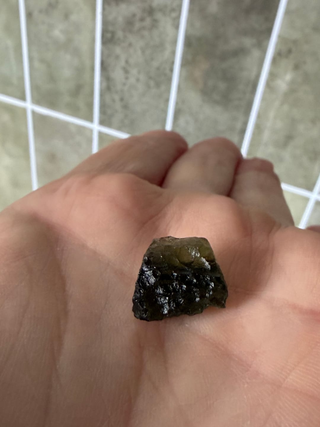 Customer photo review of Moldavite - Rough/raw pieces