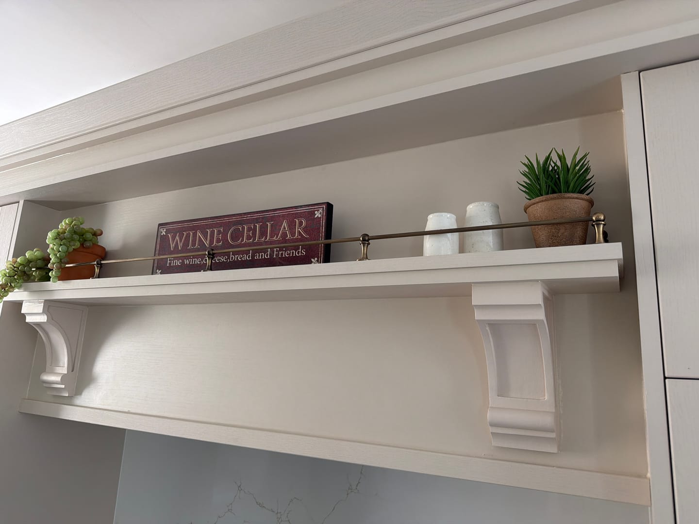 Customer photo review of Classic Gallery Shelf Rail | Aged Brass