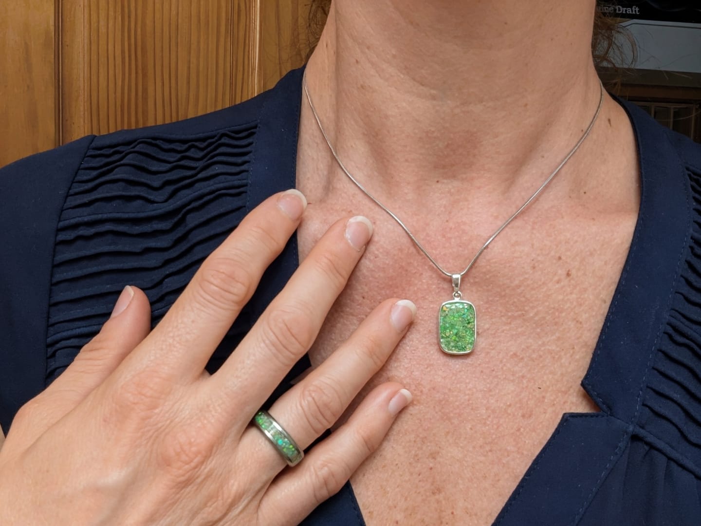 Customer photo review of Titanium Ring with Cremation Ashes *NEW*