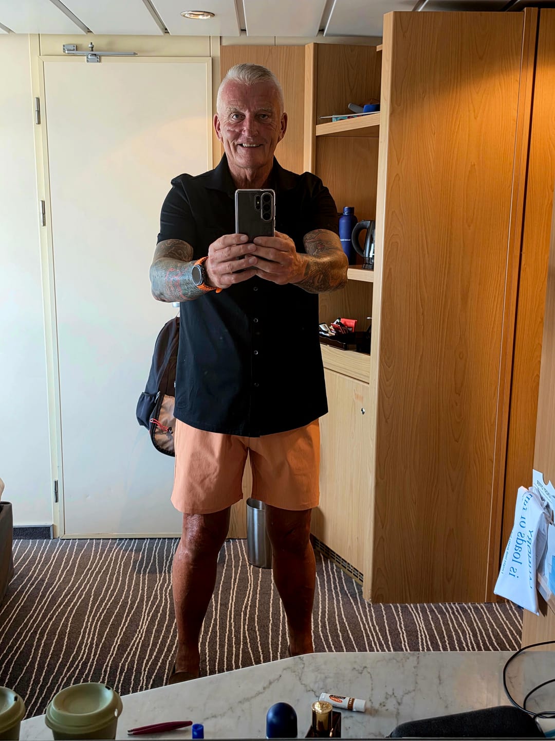 Customer photo review of Ultra-Stretch 7" Chino Shorts - Coral