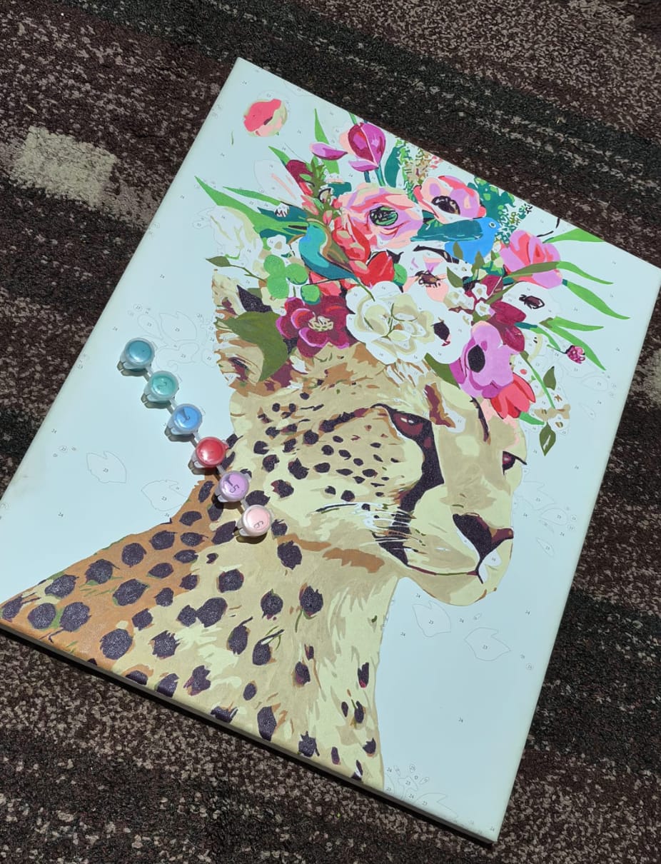 Customer photo review of Florescencia del Guepardo (Pintura por Números) 40x50 cm