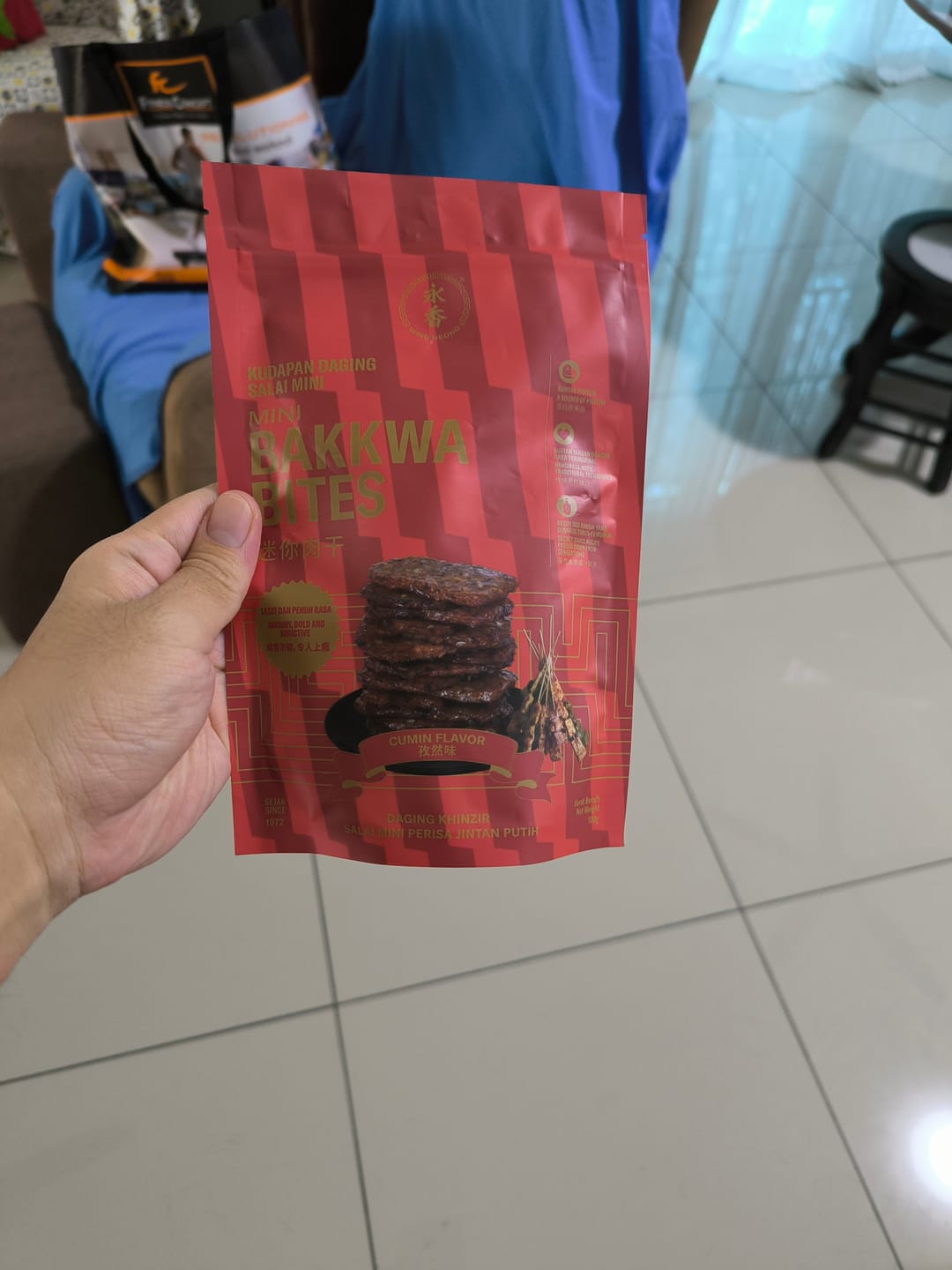 Customer photo review of BITE SIZE BAKKWA- CUMIN BAKKWA (100G)