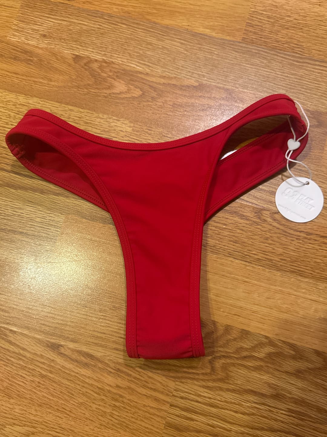 Customer photo review of BILLIE Scarlet Red Ultra Cheeky Bikini Bottom