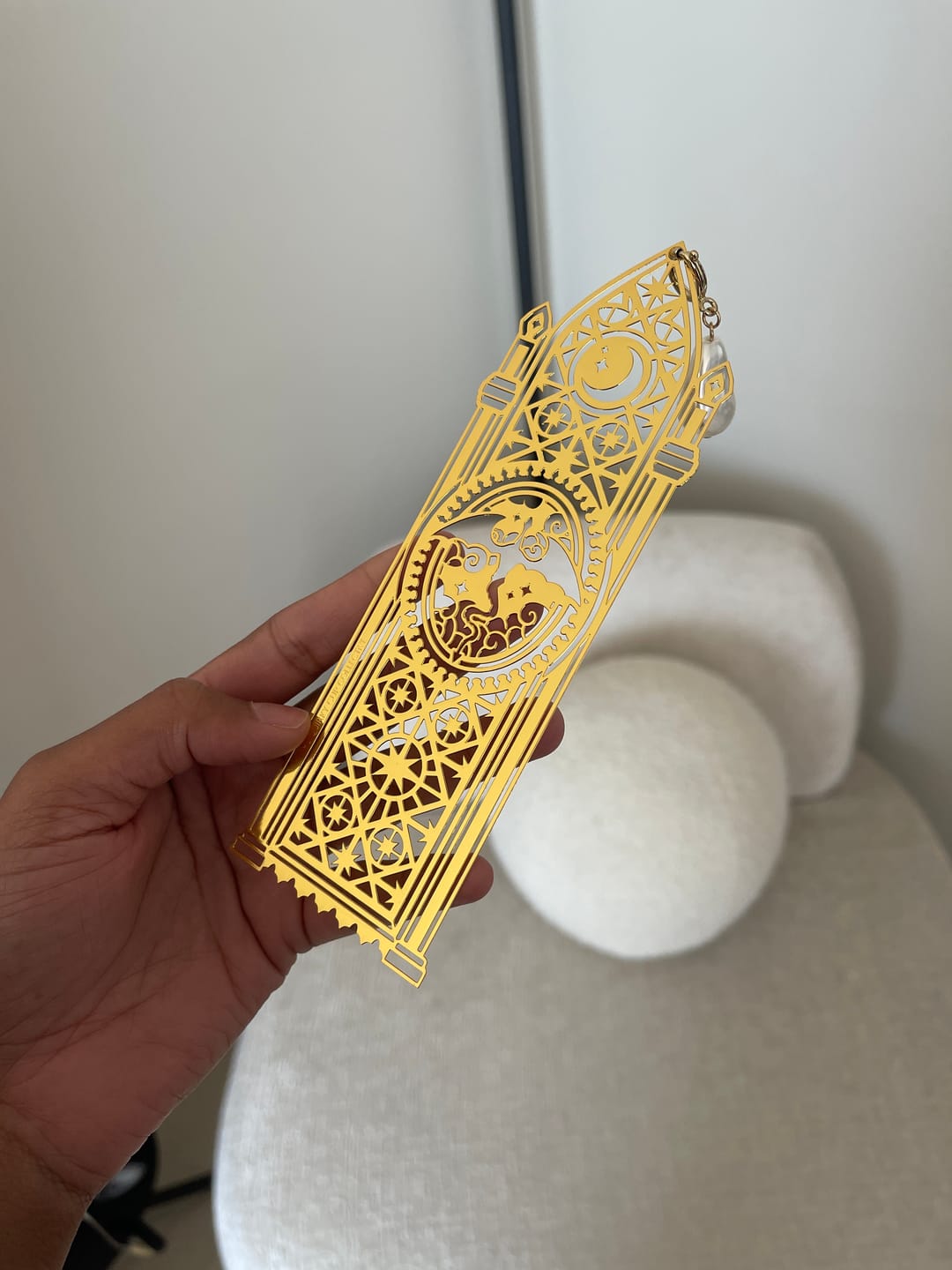 Customer photo review of Dragon Academy Metal Bookmark - Gold
