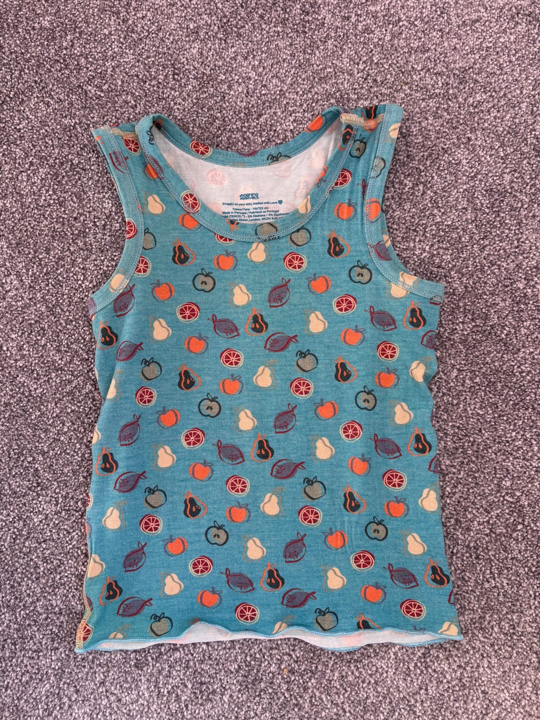 Customer photo review of Unisex Kids' Vest - Turquoise Fruit Splash