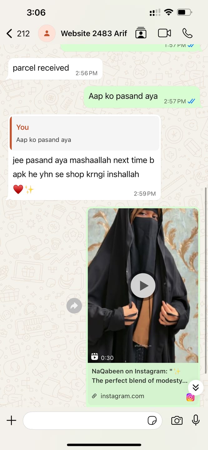 Customer photo review of Irani Chadar
