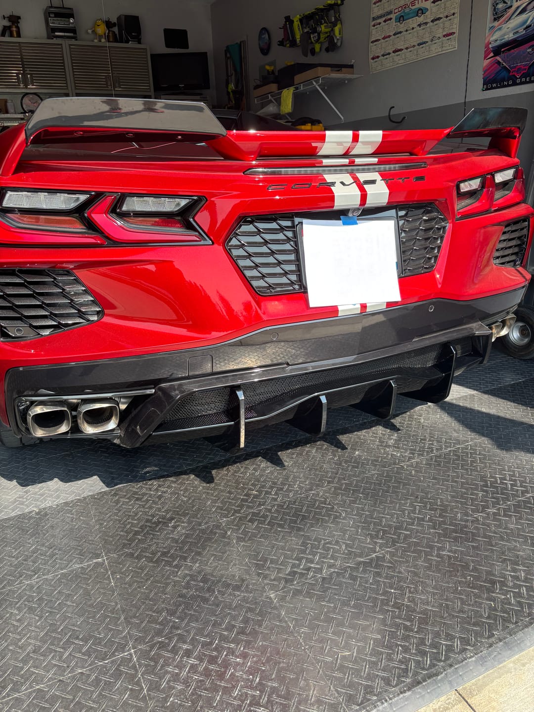 Customer photo review of Corvette C8 Rear Bumper Add-On Diffuser Lip