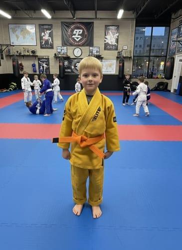 Customer photo review of Core Yellow Brazilian Jiu Jitsu Kids BJJ Gi
