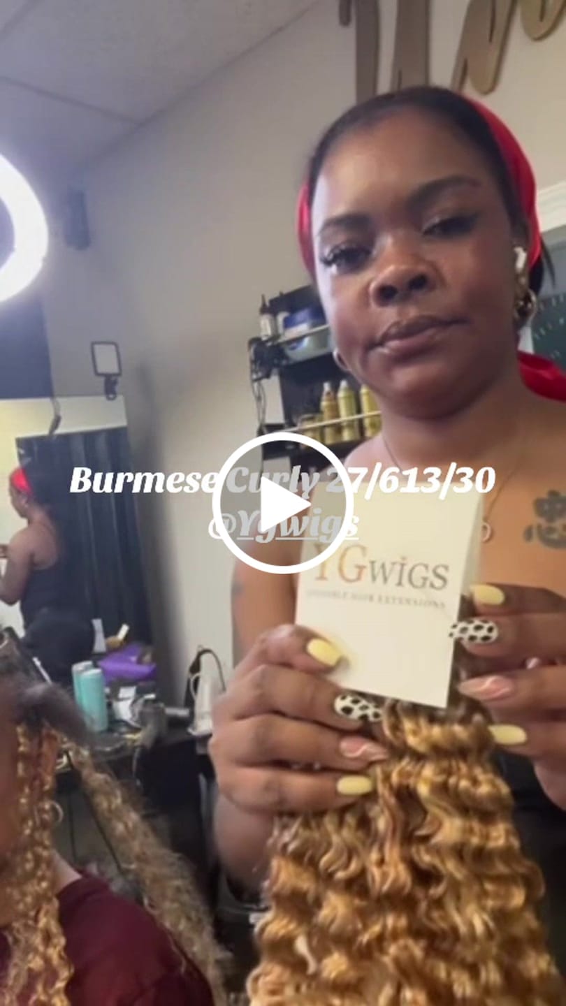 Customer video review of Double Drawn Burmese #27/#30/#613 Mix Color Blend Deep Wave Human Hair Bulk