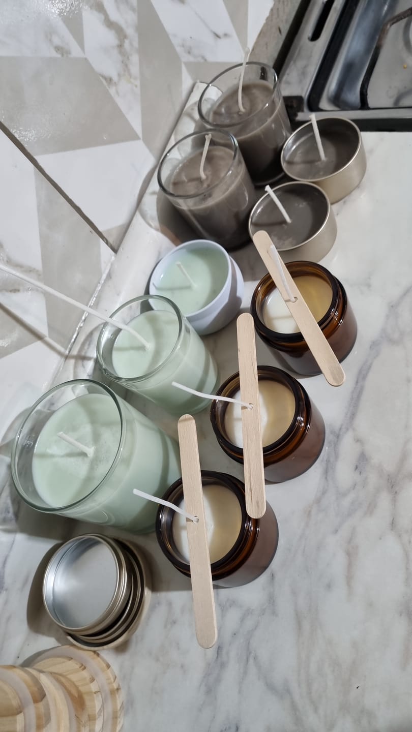 Customer photo review of Pote frasco velas vidrio transparente 90 ml tapa madera
