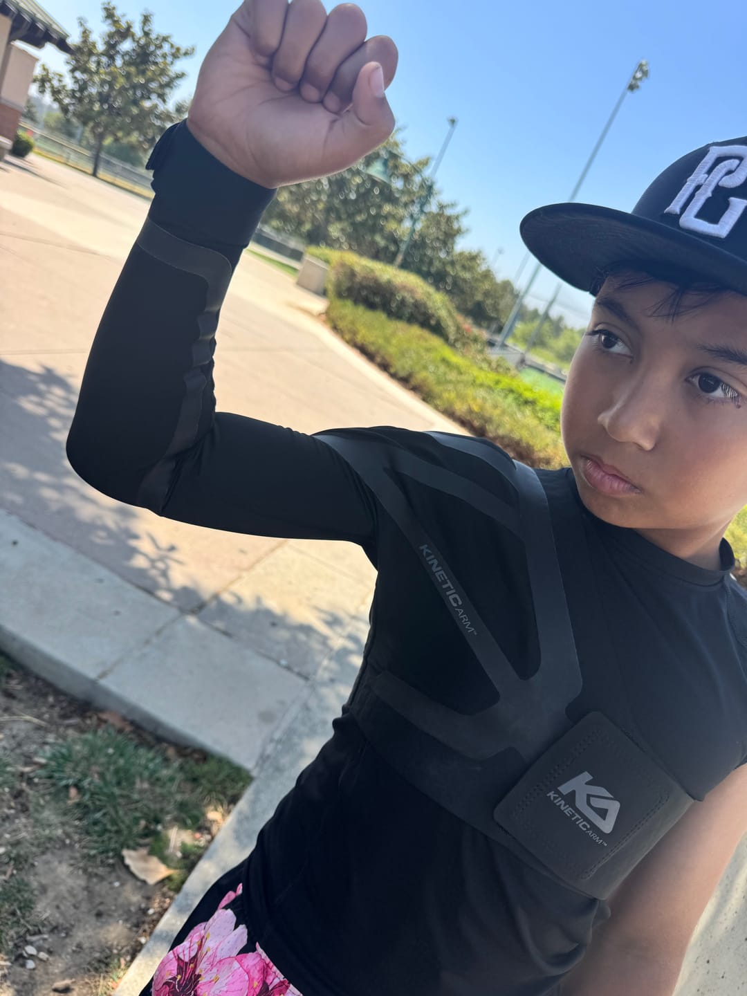 Customer photo review of Dynamic Shoulder & Elbow Stabilizer - K2 Youth Sleeve