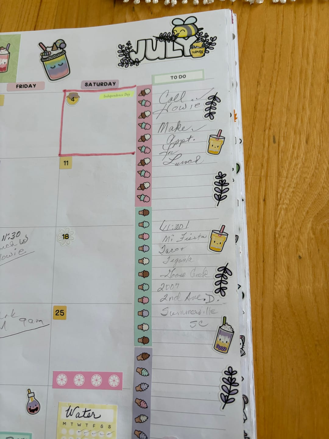 Customer photo review of Lavender Season Planner Stickers