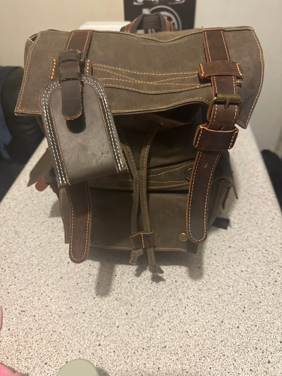 Customer photo review of The Wanderlust - Canvas Travel Backpack