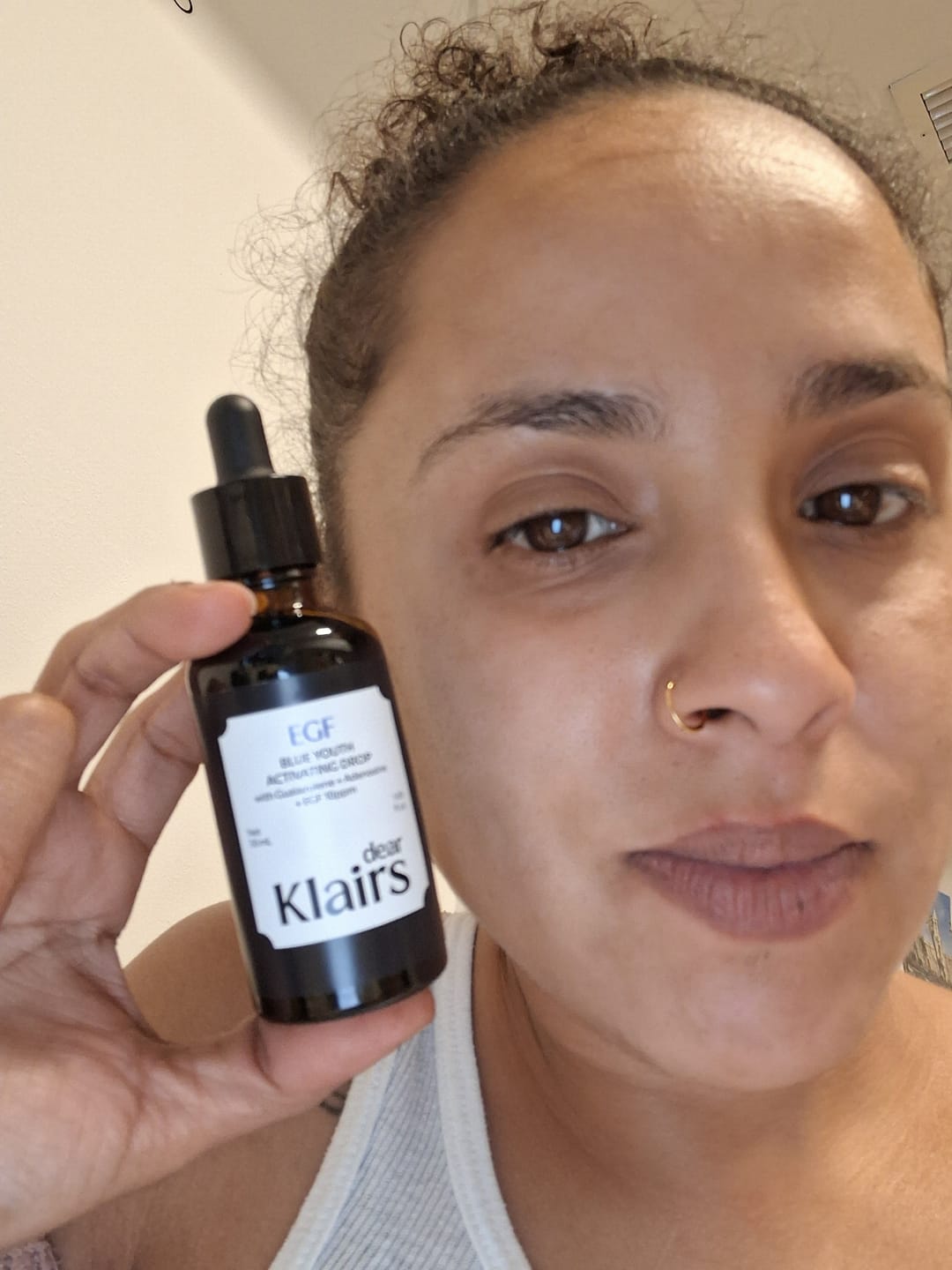 Customer photo review of EGF Blue Youth Activating Drop | EGF Peptide Serum