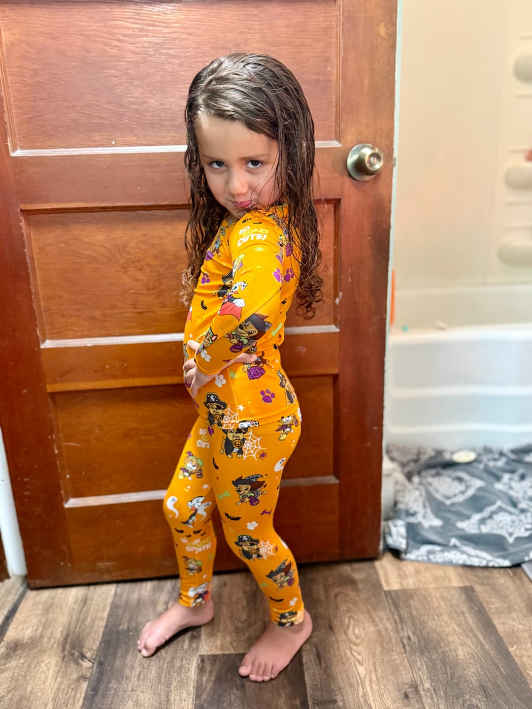 Customer photo review of PAW Patrol: Halloween Pups Bamboo Kids Pajamas