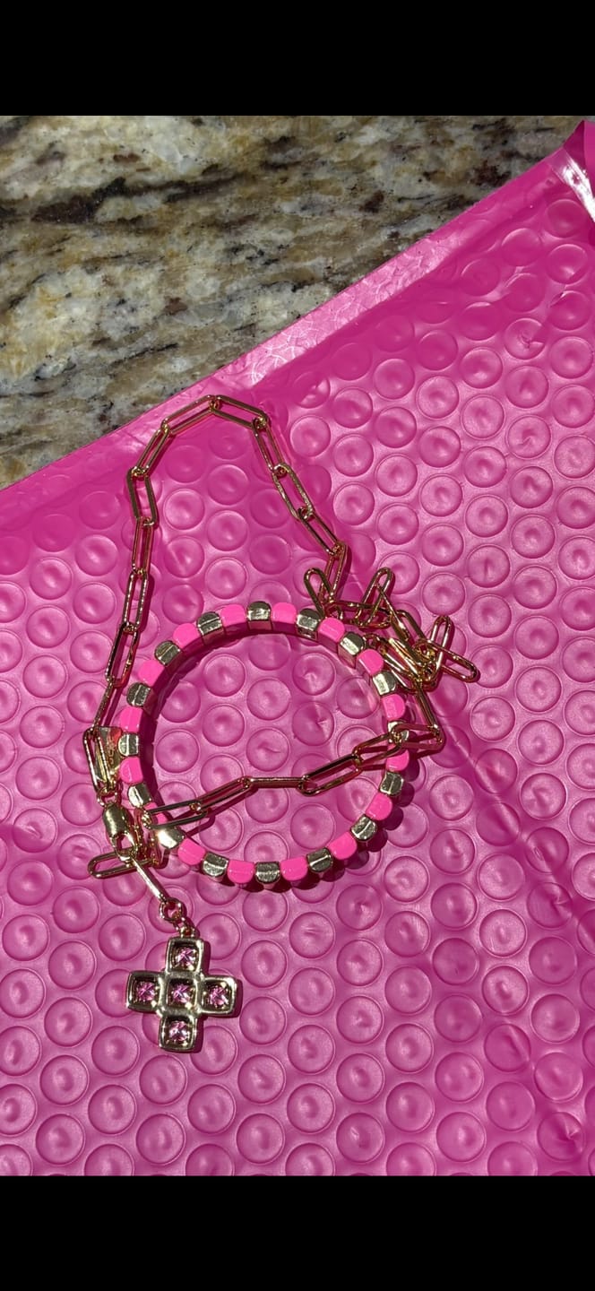 Customer photo review of Monaco Cross Necklace