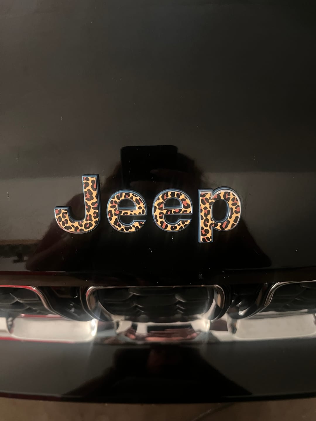 Customer photo review of Jeep Emblem Overlay Decals – Animal Print Designs | Fits Grand Cherokee, Cherokee, Compass, Renegade, Liberty, Patriot