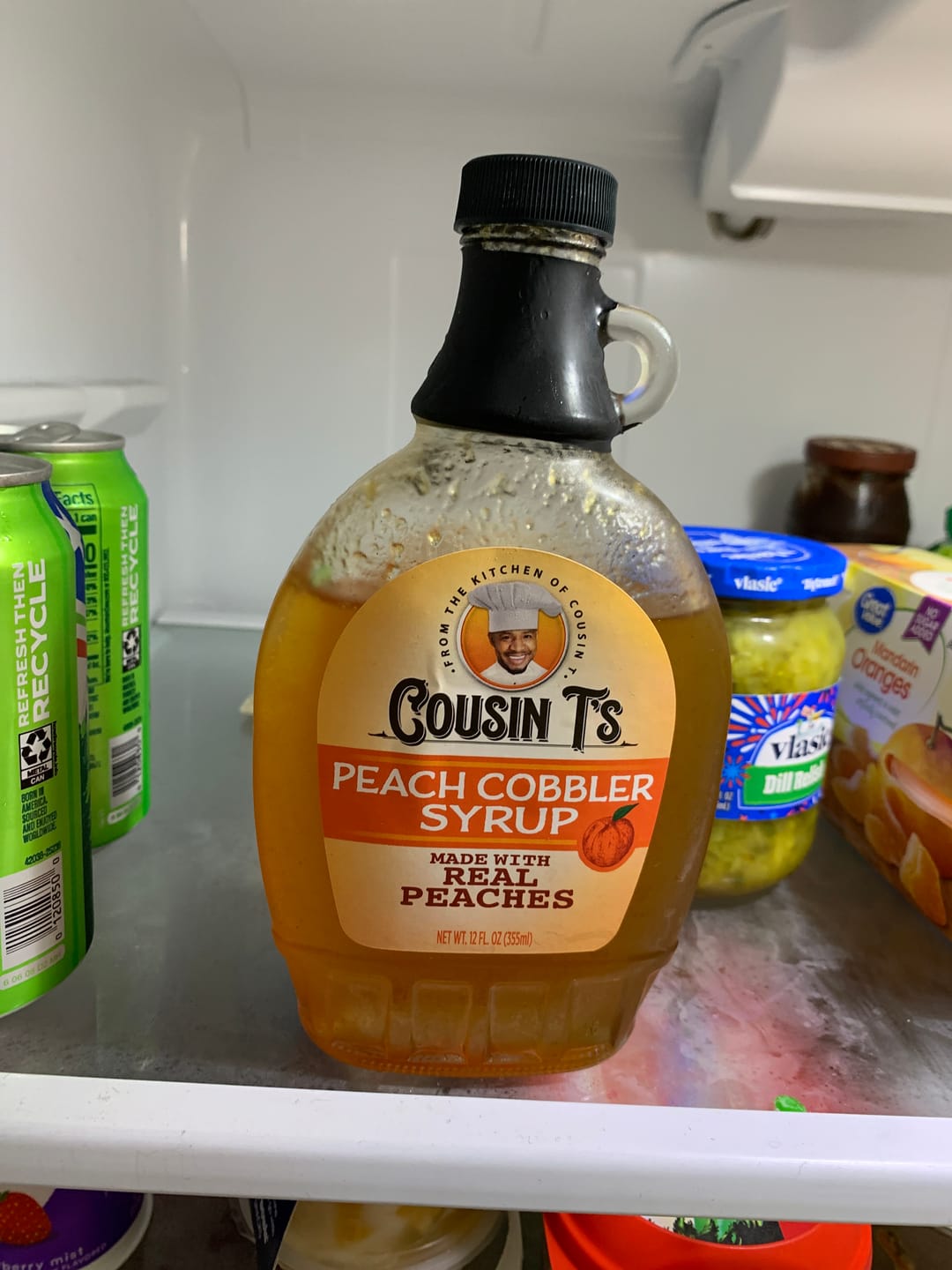 Customer photo review of Cousin T's Peach Cobbler Syrup