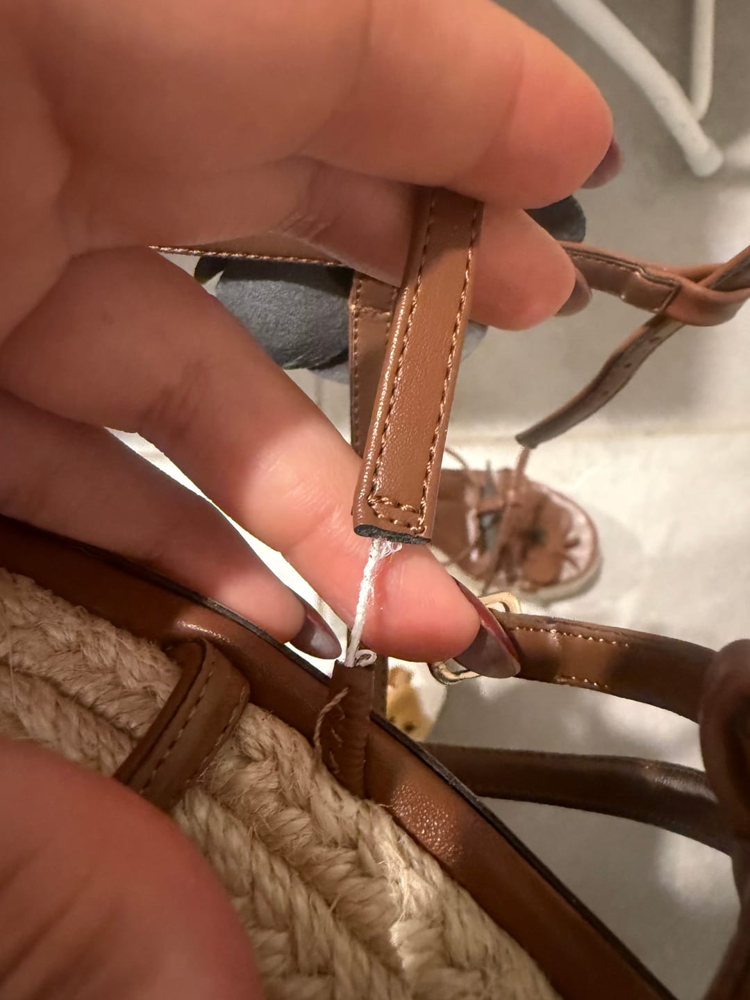 Customer photo review of BAROSSA-BROWN FLORAL PLATFORM WEDGE SANDAL