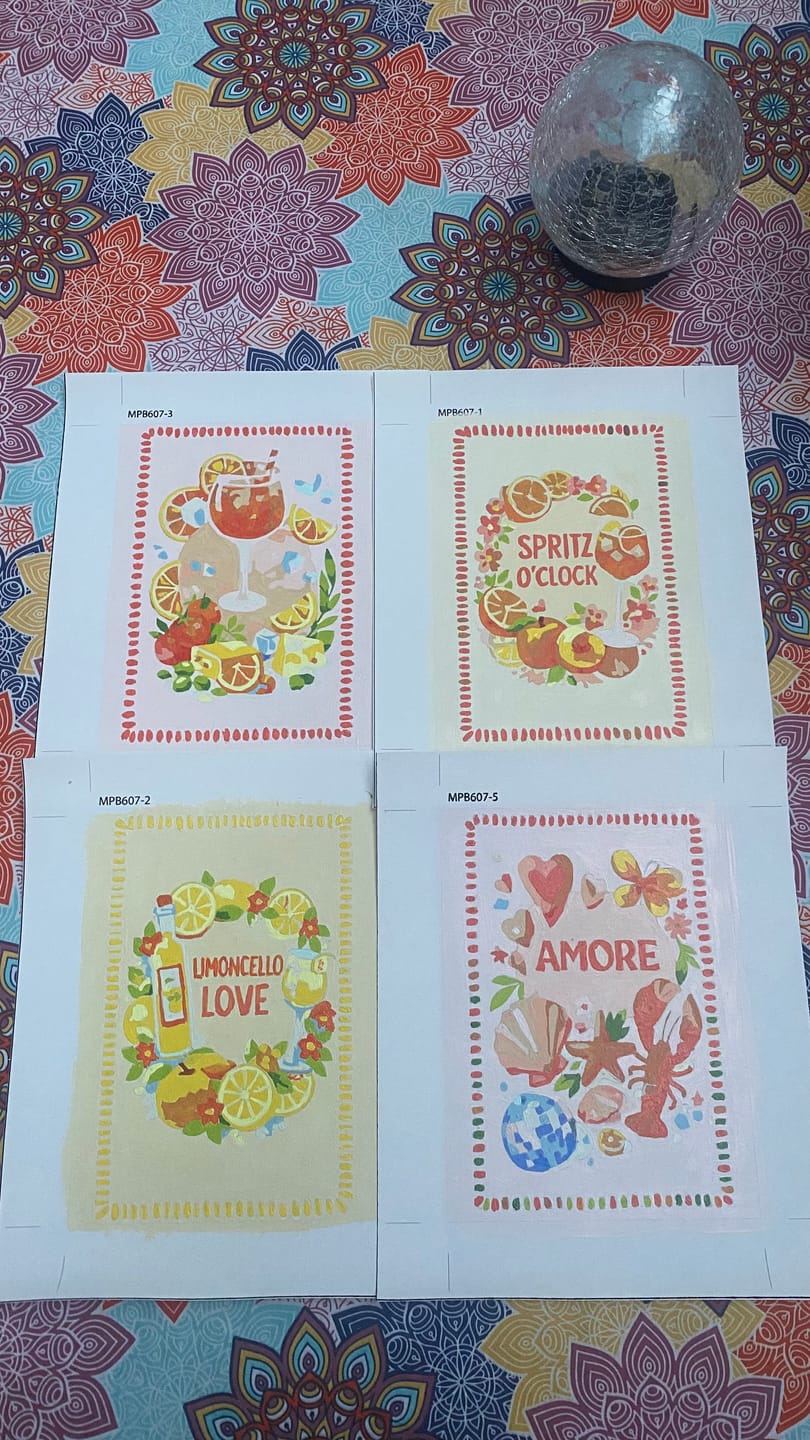 Customer photo review of 6 Mini Paintings | Limoncello & Aperol Set