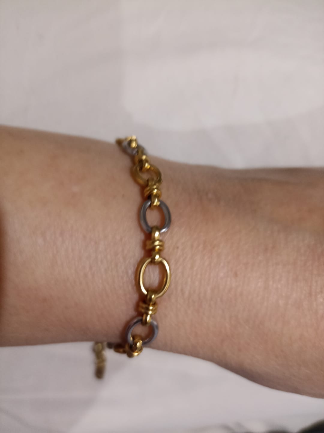 Customer photo review of Pulsera Eslabones Combinados Ovalados