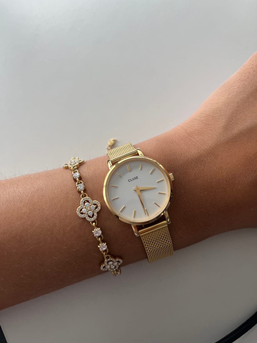 Customer photo review of Crystal Lucky Flower Abbaddon Armband 14K Vergoldet