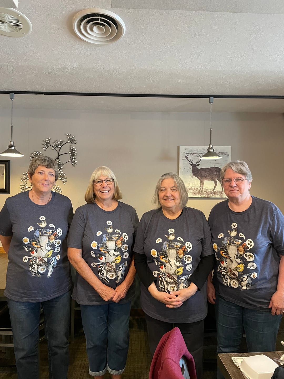 Customer photo review of Busy Morning At Feeder T-shirt