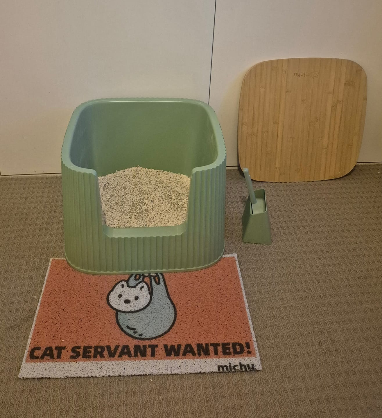 Customer photo review of Michu XXL Sage Deluxe Cat Litter Box - Spacious Design