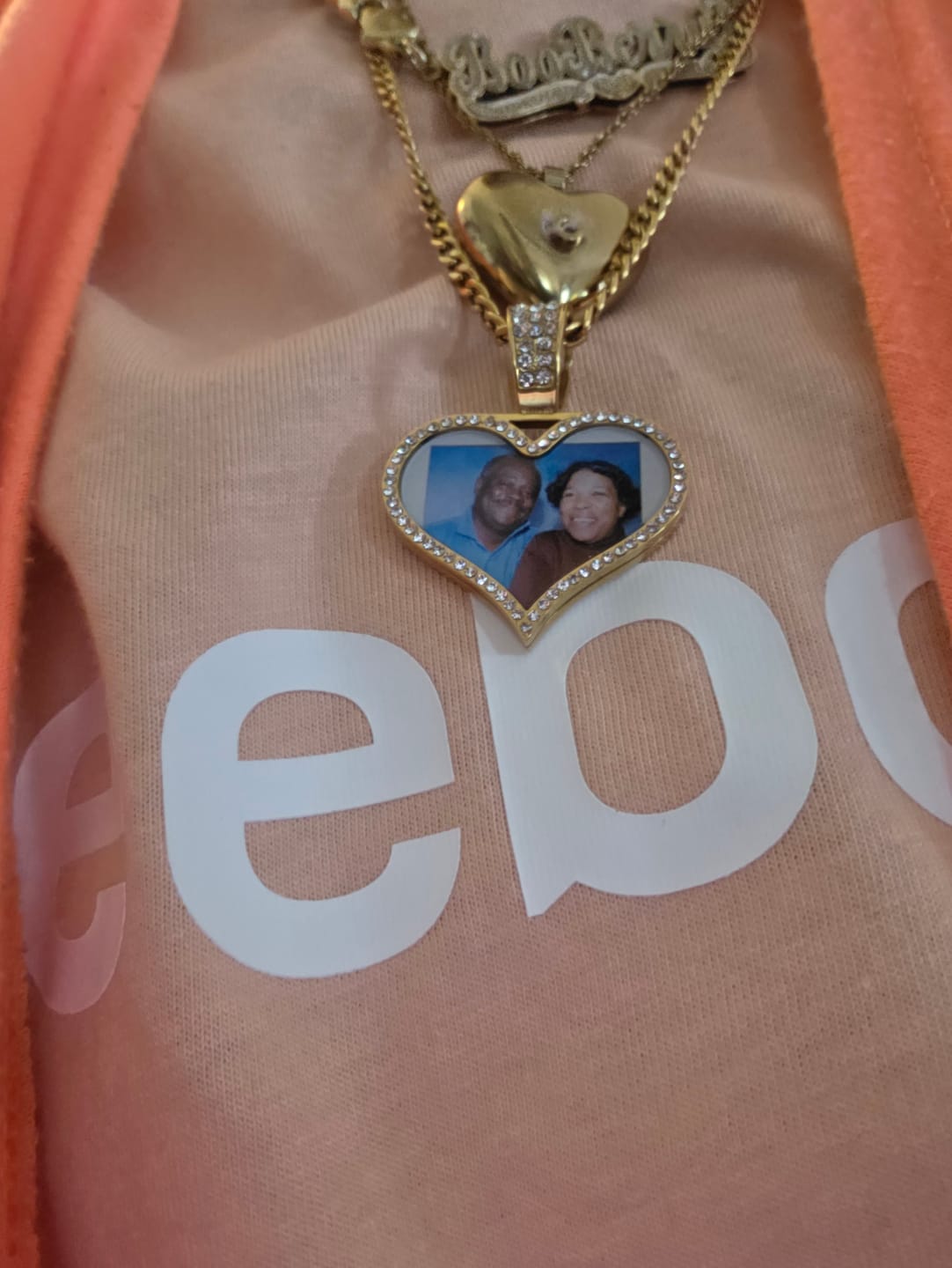 Customer photo review of Iced Photo Pendant w/ Cuban Chain