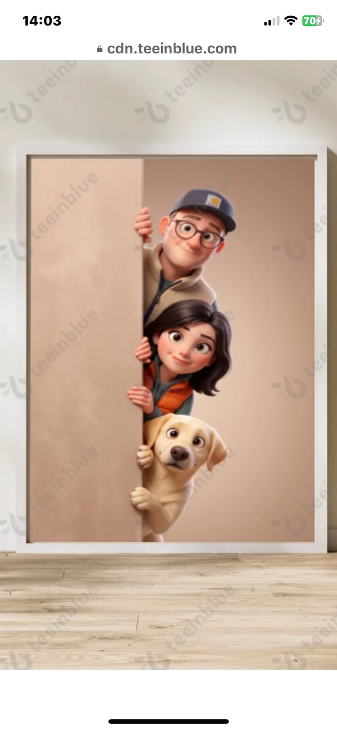 Customer photo review of Personalisierte Leinwand - Animiert hinter der Wand
