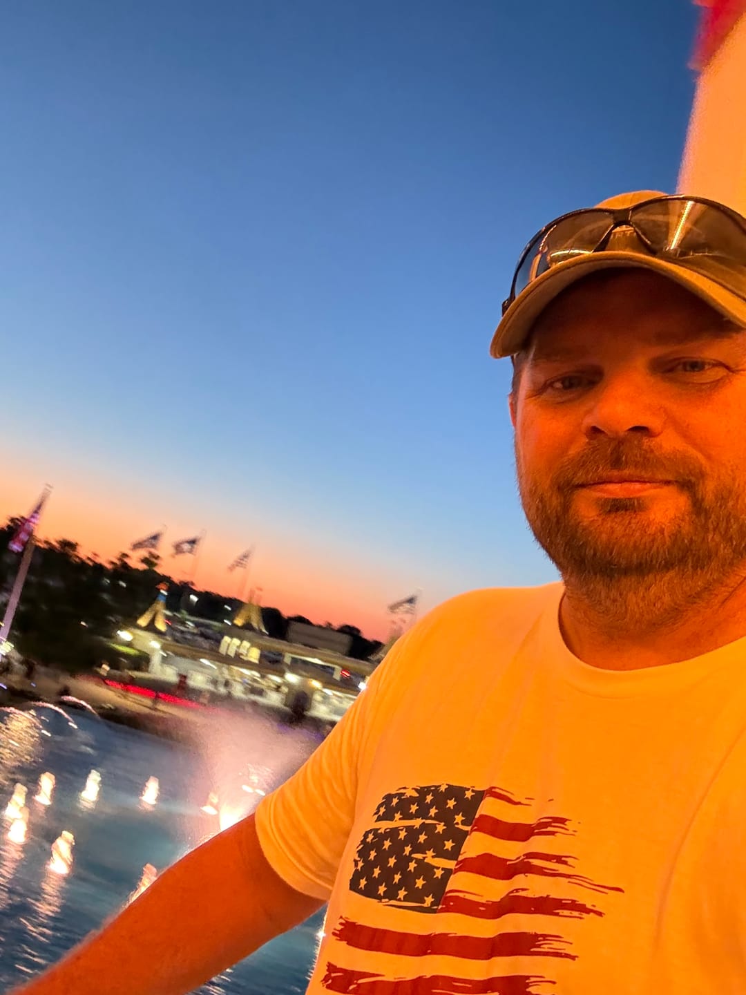 Customer photo review of USA 250 Brush Flag T-Shirt