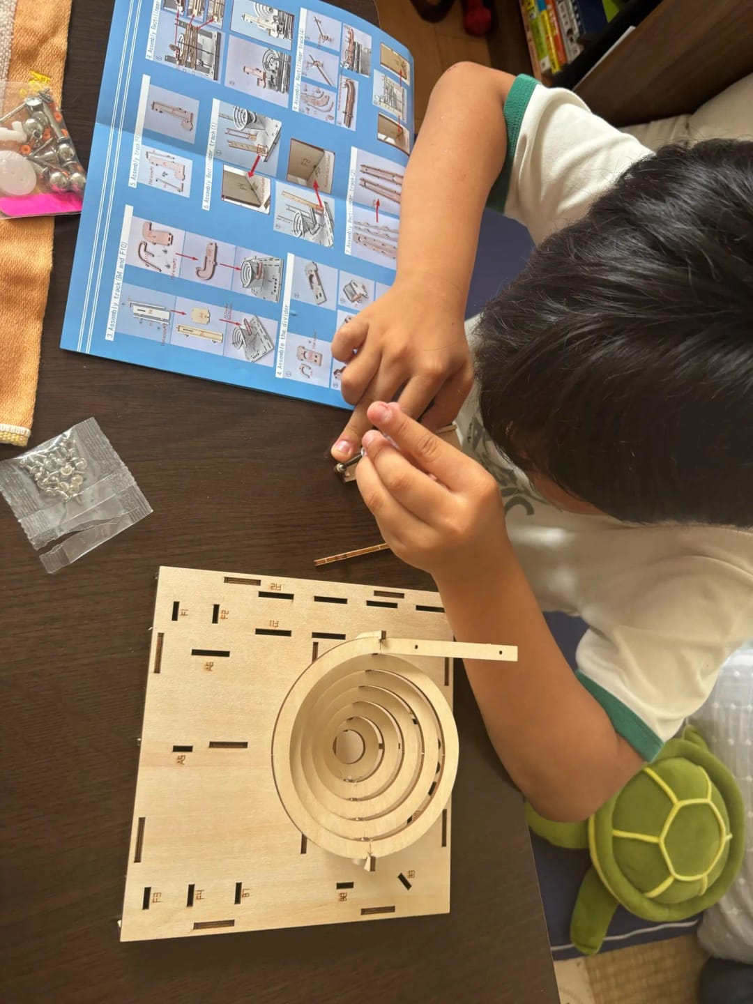 Customer photo review of Puzzle 3D Parcours de Billes Spirale en Bois