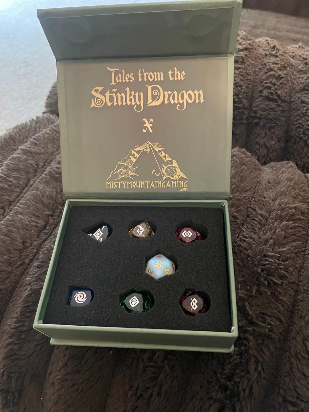 Customer photo review of The Diagem Dice Set | Tales from the Stinky Dragon x Misty Mountain Gaming