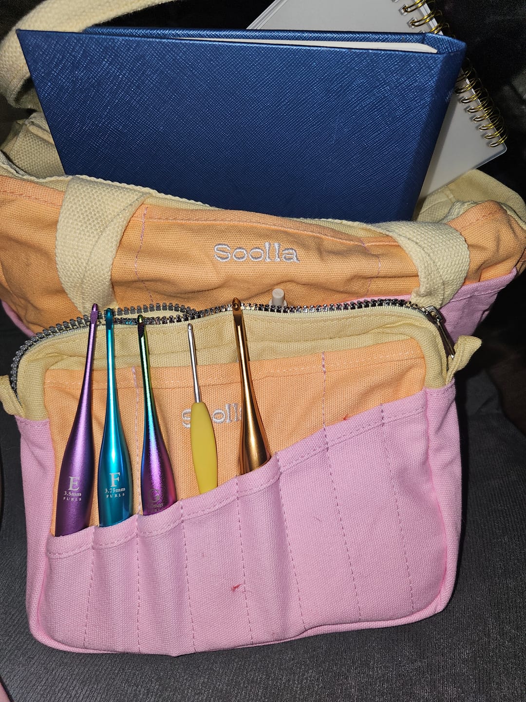 Customer photo review of Soolla Studio Bag + Pouch Bundle, Becca Sands