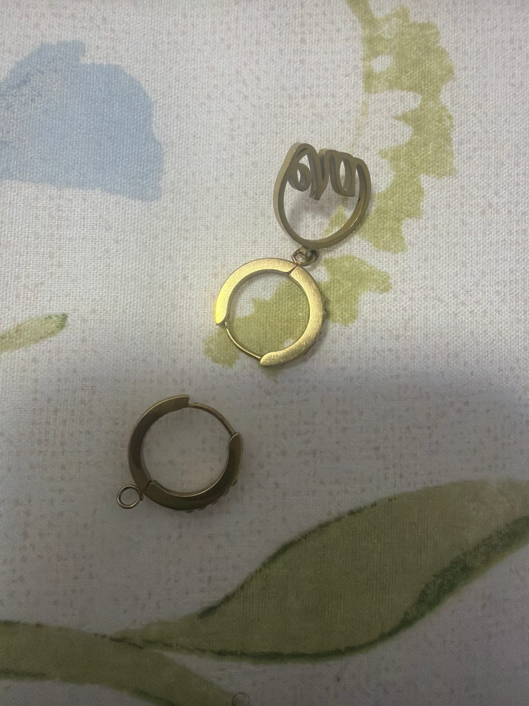 Customer photo review of Gold Precious Logo Earrings