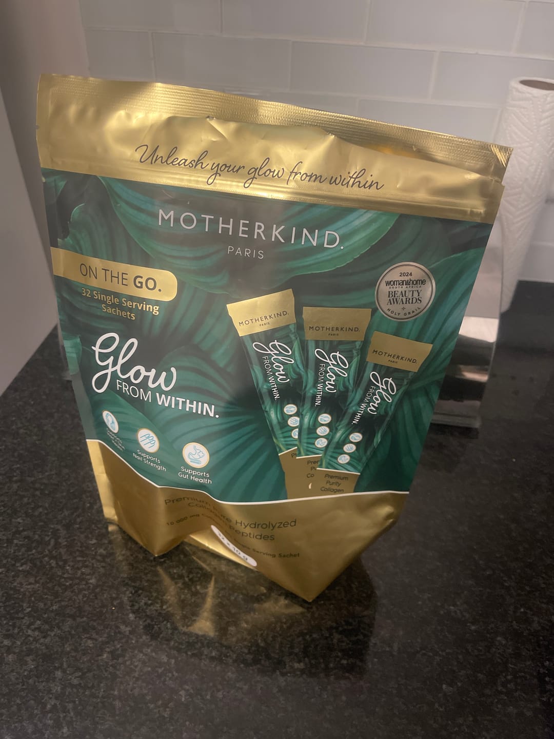 Customer photo review of Glow From Within Collagen Single Servings