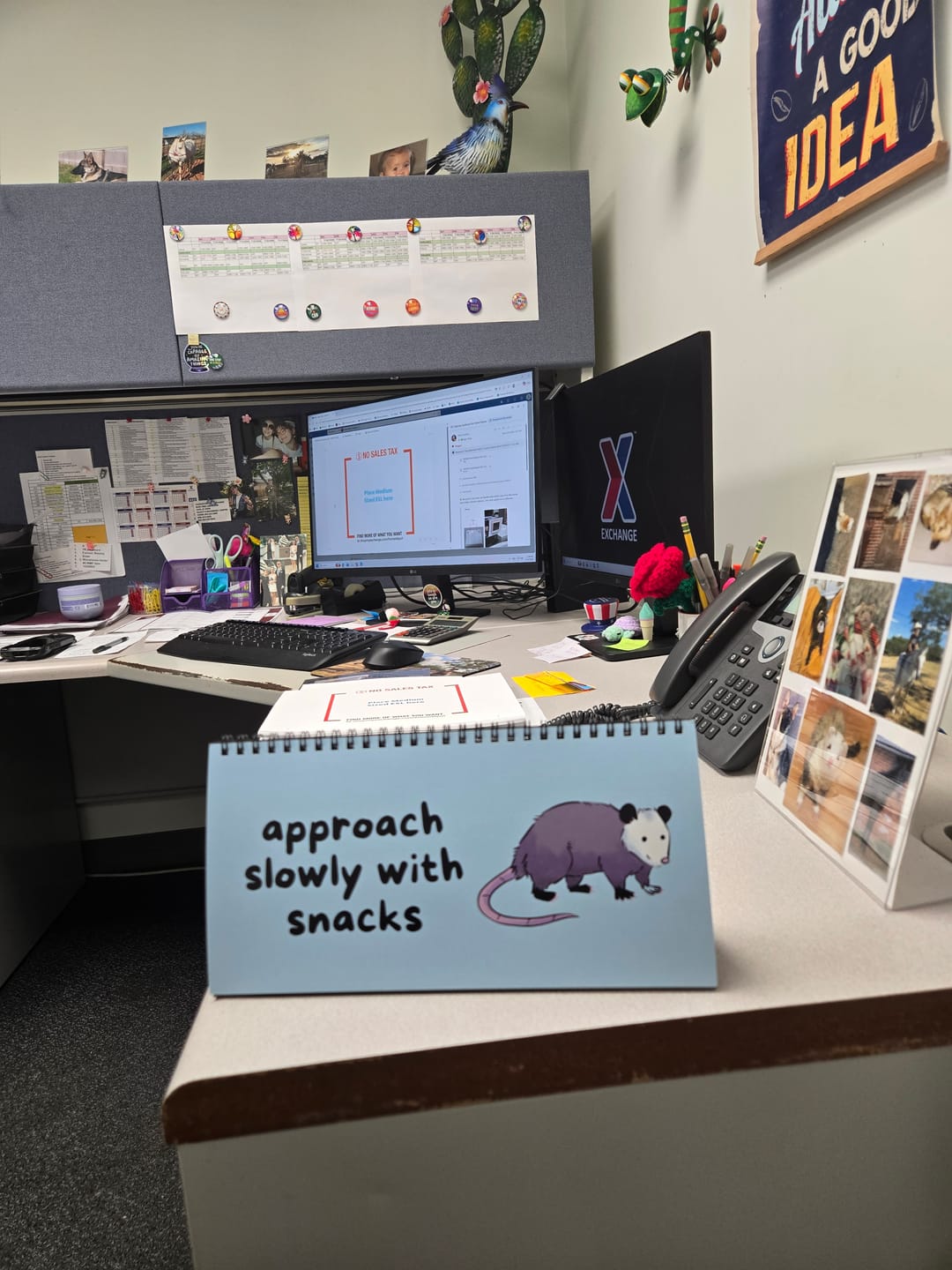 Customer photo review of Opossums At Work Desk Sign